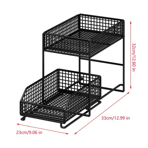 kf-S7d7bc868f7364409b1c8aff7223e7629i 2 Tier under Sink Organizers Storage Pull Out Cabinet Organizer Storage Shelf Organizer Storage Rack for Bathroom Countertop