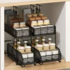 kf-Sdc0dce140cd94f7ba746ed072e9c0c25n 2 Tier under Sink Organizers Storage Pull Out Cabinet Organizer Storage Shelf Organizer Storage Rack for Bathroom Countertop