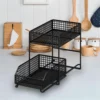 kf-Se7cf4545b4ff4ada96e5674c6cd61753u 2 Tier under Sink Organizers Storage Pull Out Cabinet Organizer Storage Shelf Organizer Storage Rack for Bathroom Countertop