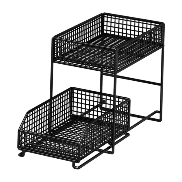 kf-Seb893cb8077b4fd6a84333a72a9cdb81k 2 Tier under Sink Organizers Storage Pull Out Cabinet Organizer Storage Shelf Organizer Storage Rack for Bathroom Countertop
